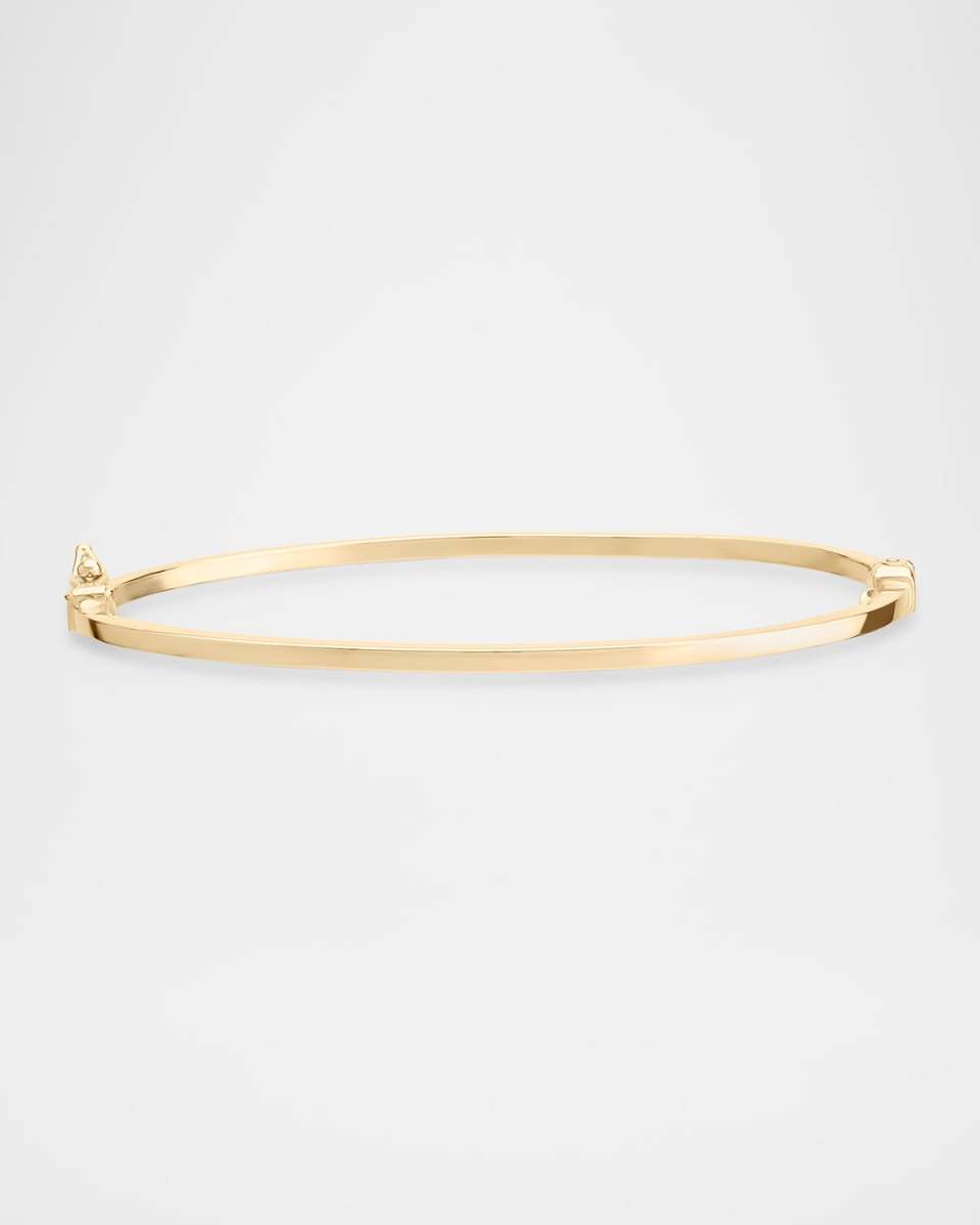 Thin Hollow Hinge Bangle in 14K Yellow Gold